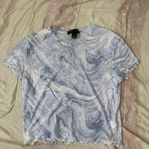 Urban Planet Patterned Mesh Cropped Short Sleeve